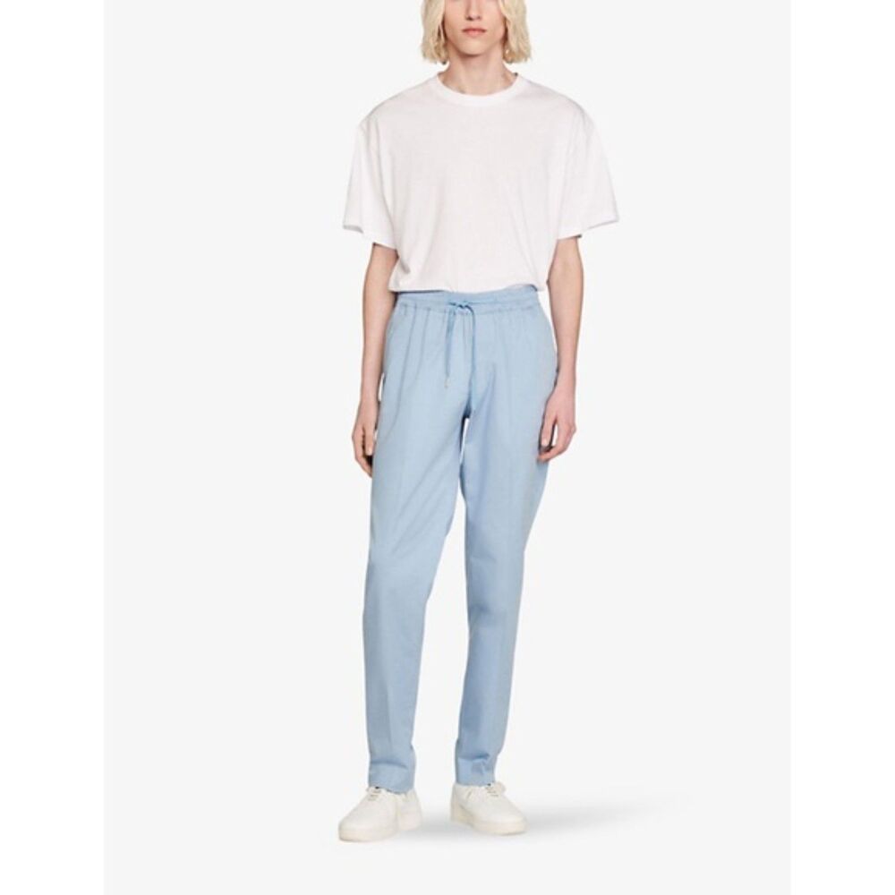 SANDRO Paris Alpha Cotton Blend Straight Leg Drawstring Pants Men's Size 40
